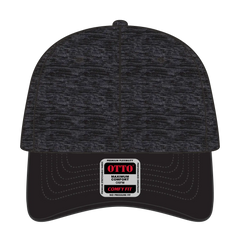 OTTO 19-1232 ’OTTO Comfy Fit’ 6 Panel Low Profile Baseball Cap - Blk/Hthr. Blk - Blk/Hthr. Blk / 6 1/2’’ - 7 5/8’’