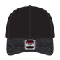 OTTO 19-1232 ’OTTO Comfy Fit’ 6 Panel Low Profile Baseball Cap - Hth.Blk/Blk - Hth.Blk/Blk / 6 1/2’’ - 7 5/8’’