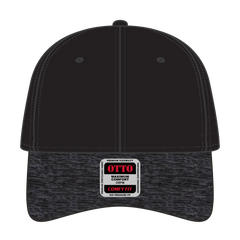 OTTO 19-1232 ’OTTO Comfy Fit’ 6 Panel Low Profile Baseball Cap - Hth.Blk/Blk - Hth.Blk/Blk / 6 1/2’’ - 7 5/8’’