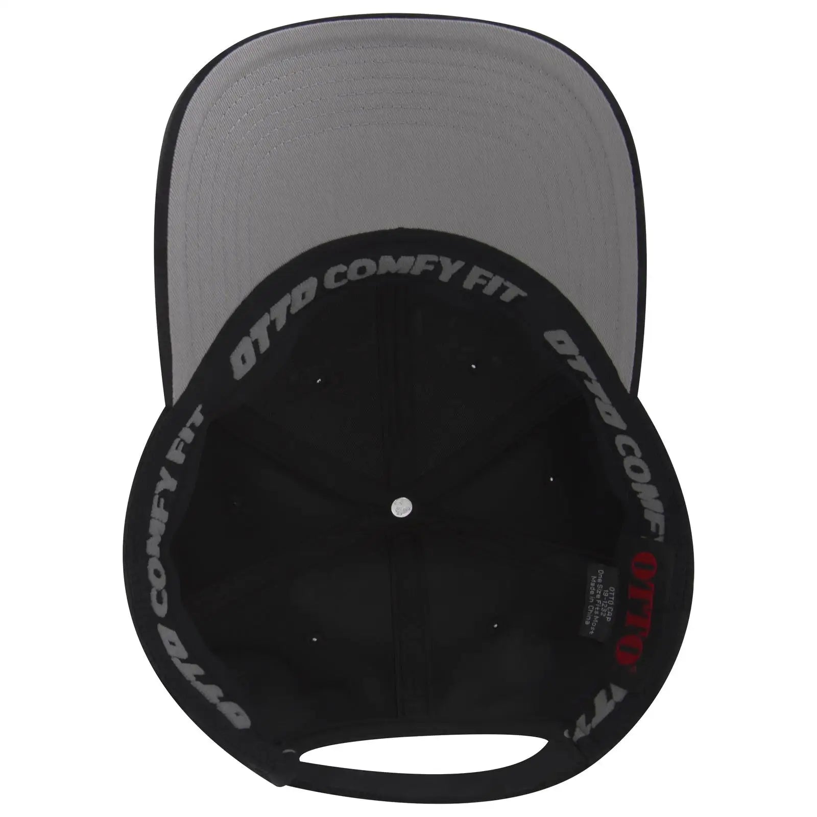 OTTO 19-1232 ’OTTO Comfy Fit’ 6 Panel Low Profile Baseball Cap - Blk/Ch.Gry - Blk/Ch.Gry / 6 1/2’’ - 7 5/8’’