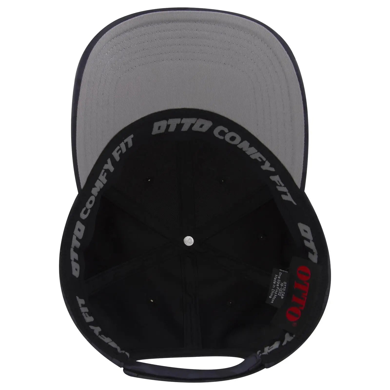 OTTO 19-1232 ’OTTO Comfy Fit’ 6 Panel Low Profile Baseball Cap - Ch.Gry/Blk - Ch.Gry/Blk / 6 1/2’’ - 7 5/8’’