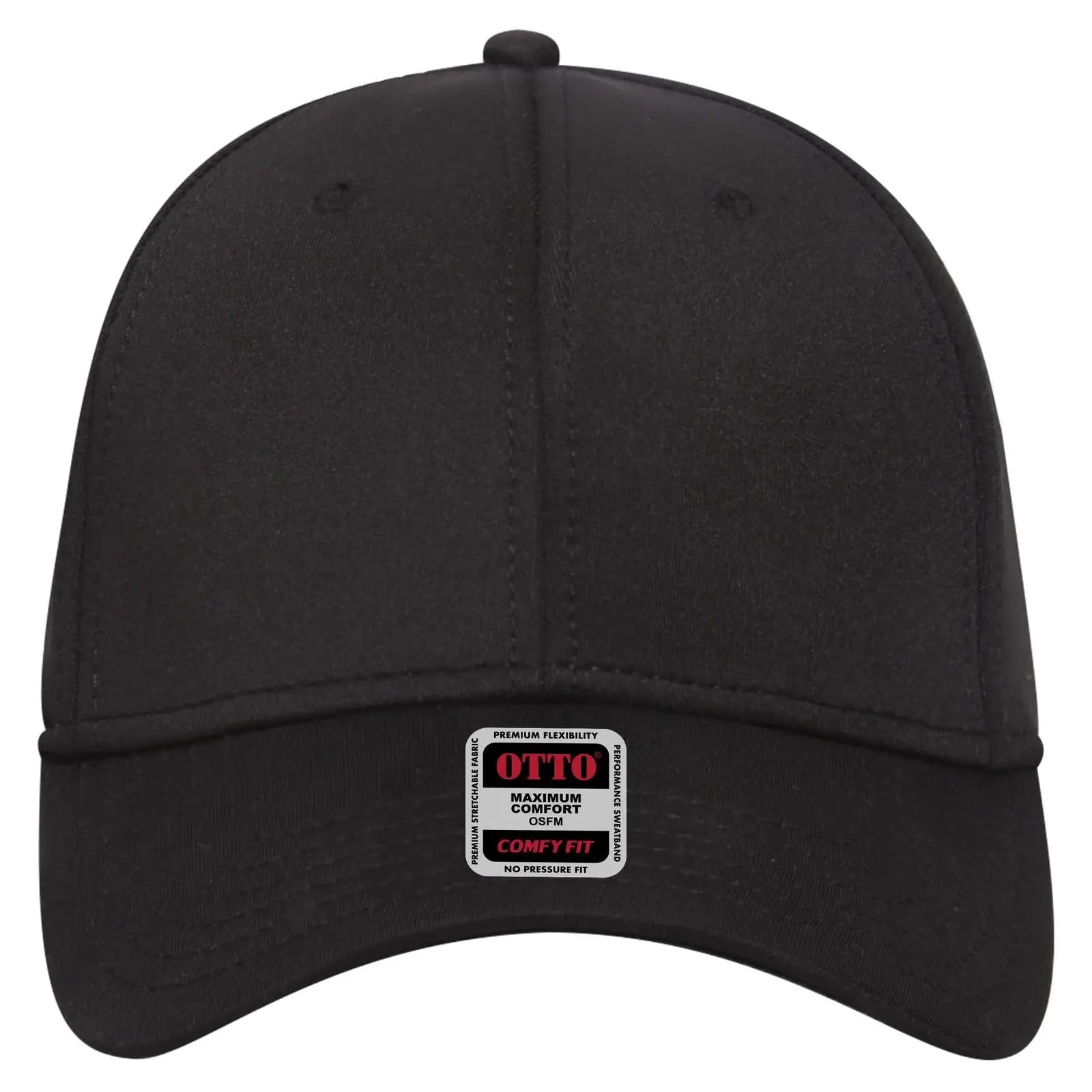 OTTO 19-1232 ’OTTO Comfy Fit’ 6 Panel Low Profile Baseball Cap - Black - Black / 6 1/2’’ - 7 5/8’’