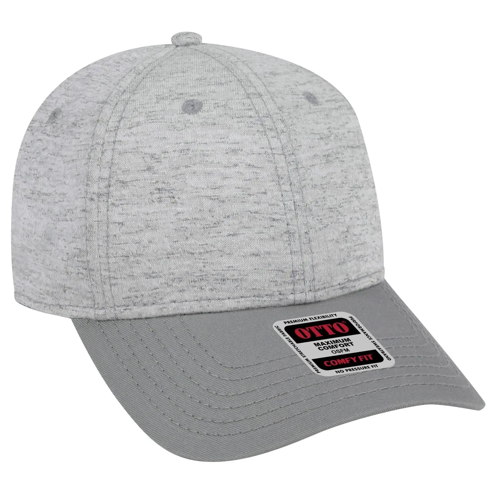 OTTO 19-1232 ’OTTO Comfy Fit’ 6 Panel Low Profile Baseball Cap - Gry/H. Gry - Gry/H. Gry / 6 1/2’’ - 7 5/8’’