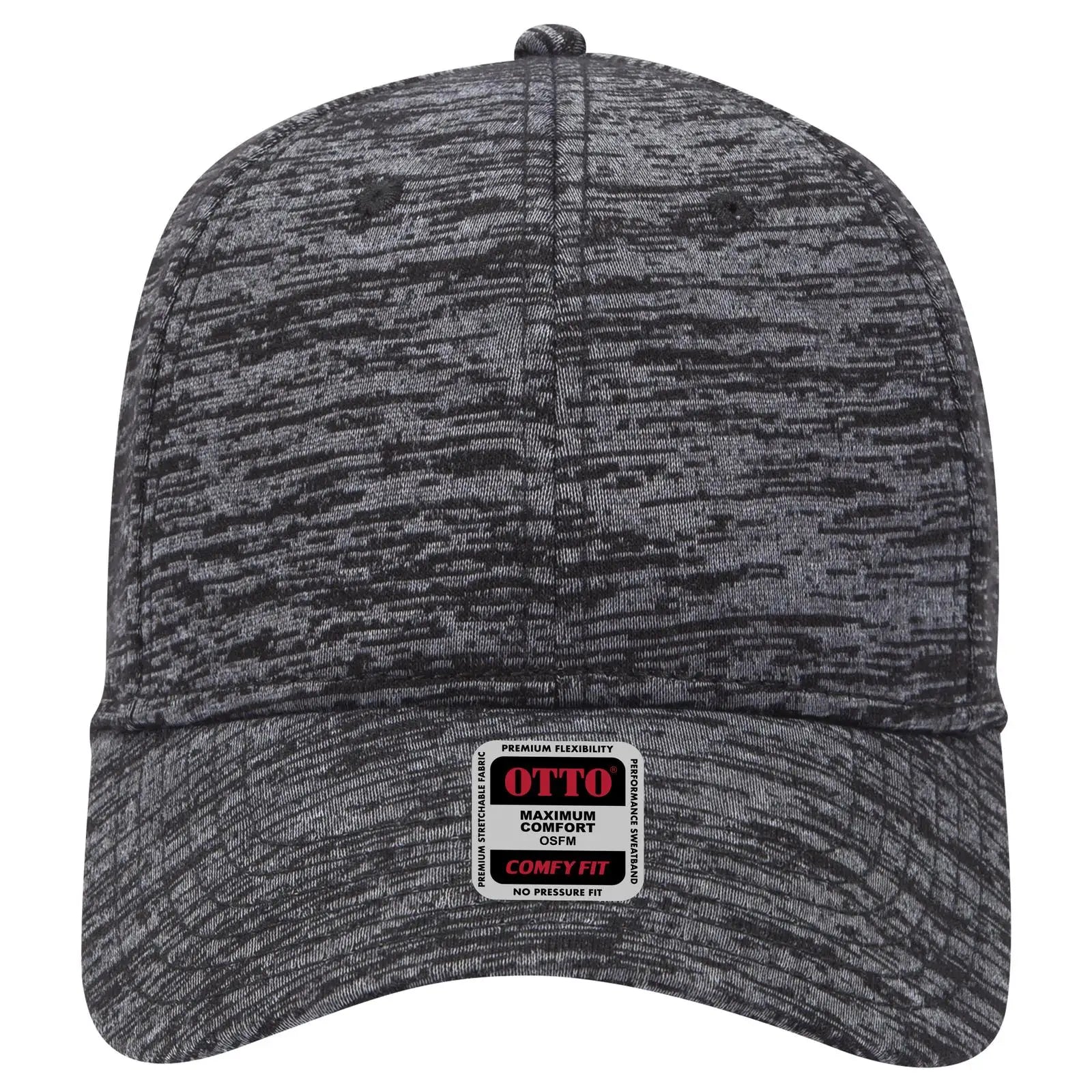 OTTO 19-1232 ’OTTO Comfy Fit’ 6 Panel Low Profile Baseball Cap - Heath. Black - Heath. Black / 6 1/2’’ - 7 5/8’’