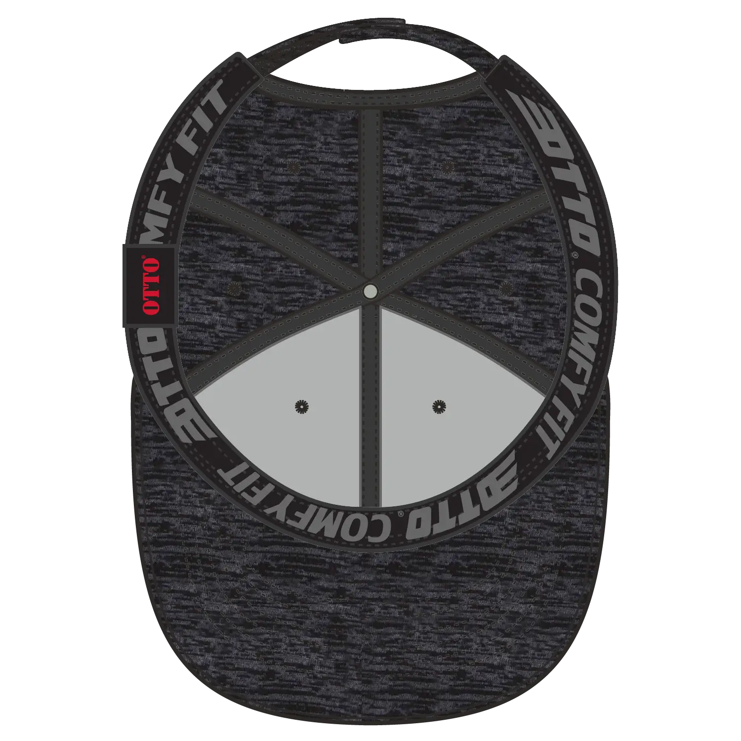 OTTO 19-1232 ’OTTO Comfy Fit’ 6 Panel Low Profile Baseball Cap - Heath. Black - Heath. Black / 6 1/2’’ - 7 5/8’’