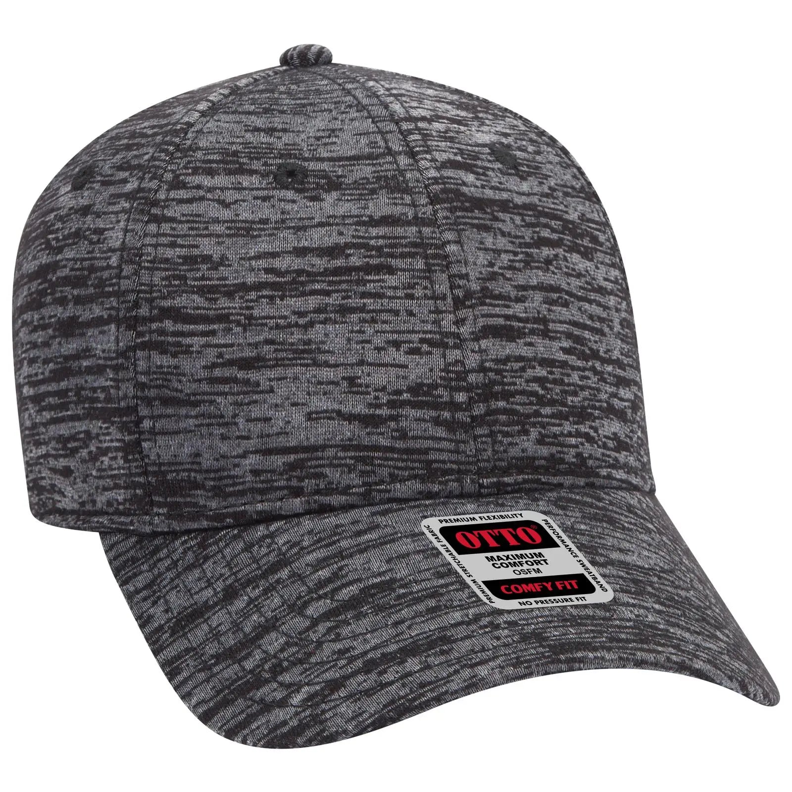 OTTO 19-1232 ’OTTO Comfy Fit’ 6 Panel Low Profile Baseball Cap - Heath. Black - Heath. Black / 6 1/2’’ - 7 5/8’’