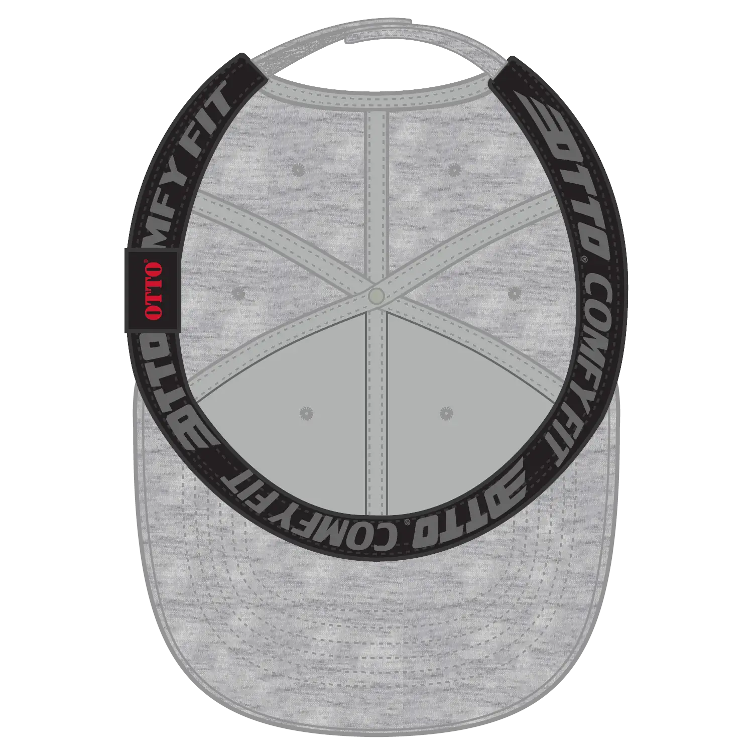 OTTO 19-1232 ’OTTO Comfy Fit’ 6 Panel Low Profile Baseball Cap - Heath. Gray - Heath. Gray / 6 1/2’’ - 7 5/8’’
