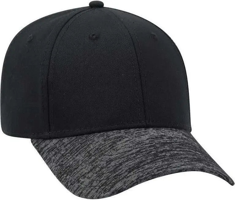 OTTO 19-1232A 6 Panel Low Profile Baseball Cap - Black Heather Black - Black / One Size Fits Most