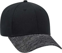 OTTO 19-1232A 6 Panel Low Profile Baseball Cap - Black Heather Black - Black / One Size Fits Most
