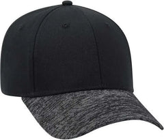 OTTO 19-1232A 6 Panel Low Profile Baseball Cap - Black Heather Black - Black / One Size Fits Most