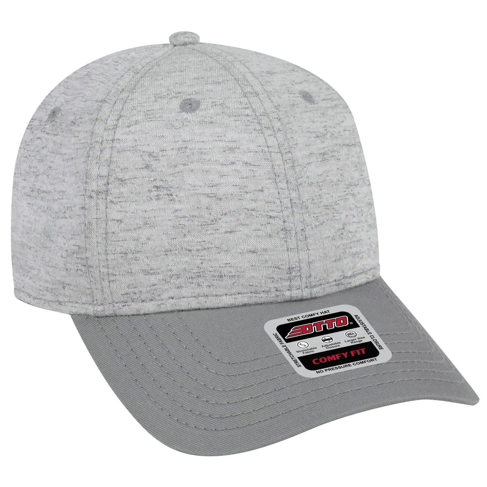 OTTO 19-1232A 6 Panel Low Profile Baseball Cap - Gry/H. Gry - Gry/H. Gry / 6 1/2’’ - 7 5/8’’