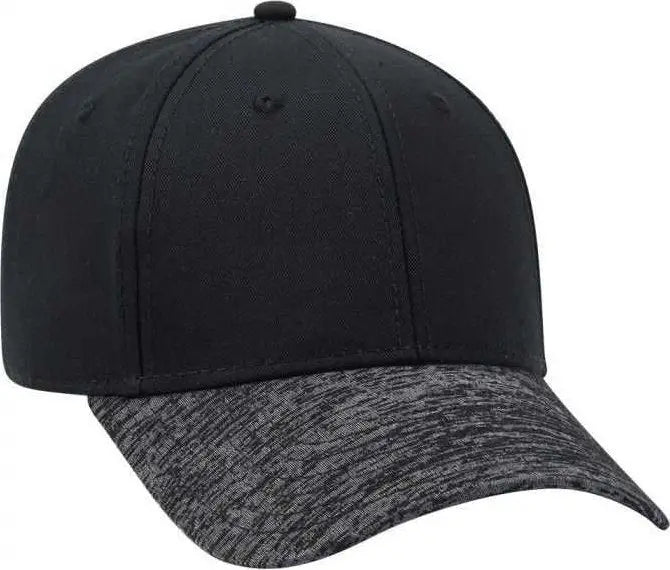 OTTO 19-1232A 6 Panel Low Profile Baseball Cap - Heather Black Black - Black / One Size Fits Most
