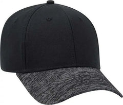 OTTO 19-1232A 6 Panel Low Profile Baseball Cap - Heather Black Black - Black / One Size Fits Most