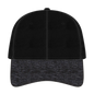 OTTO 19-1232A 6 Panel Low Profile Baseball Cap - Hth.Blk/Blk - Hth.Blk/Blk / 6 1/2’’ - 7 5/8’’