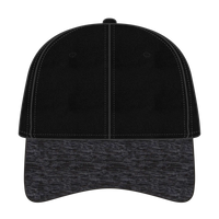 OTTO 19-1232A 6 Panel Low Profile Baseball Cap - Hth.Blk/Blk - Hth.Blk/Blk / 6 1/2’’ - 7 5/8’’
