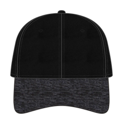 OTTO 19-1232A 6 Panel Low Profile Baseball Cap - Hth.Blk/Blk - Hth.Blk/Blk / 6 1/2’’ - 7 5/8’’
