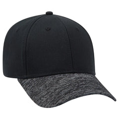 OTTO 19-1232A 6 Panel Low Profile Baseball Cap - Hth.Blk/Blk - Hth.Blk/Blk / 6 1/2’’ - 7 5/8’’