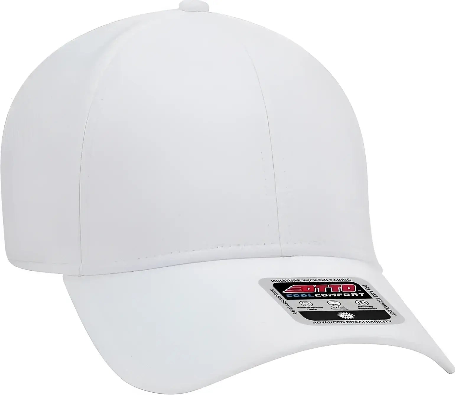OTTO 19-1253 6 Panel Low Profile UPF 50+ Cool Comfort Performance Stretchable Diamond Knit Cap - White - White