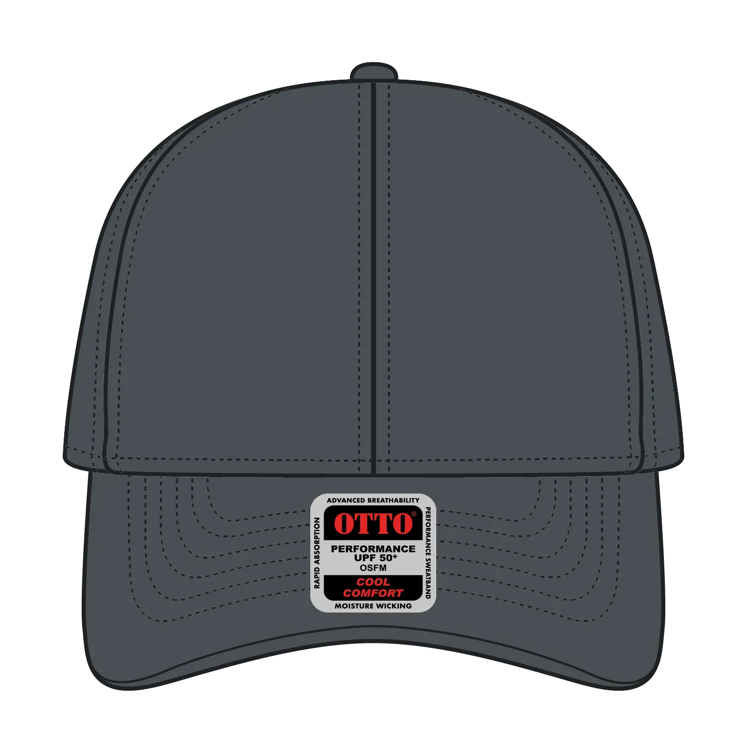 OTTO 19-1253 Upf 50+ 6 Panel Low Profile Baseball Cap - Char. Gray - Char. Gray / 6 1/2’’ - 7 5/8’’