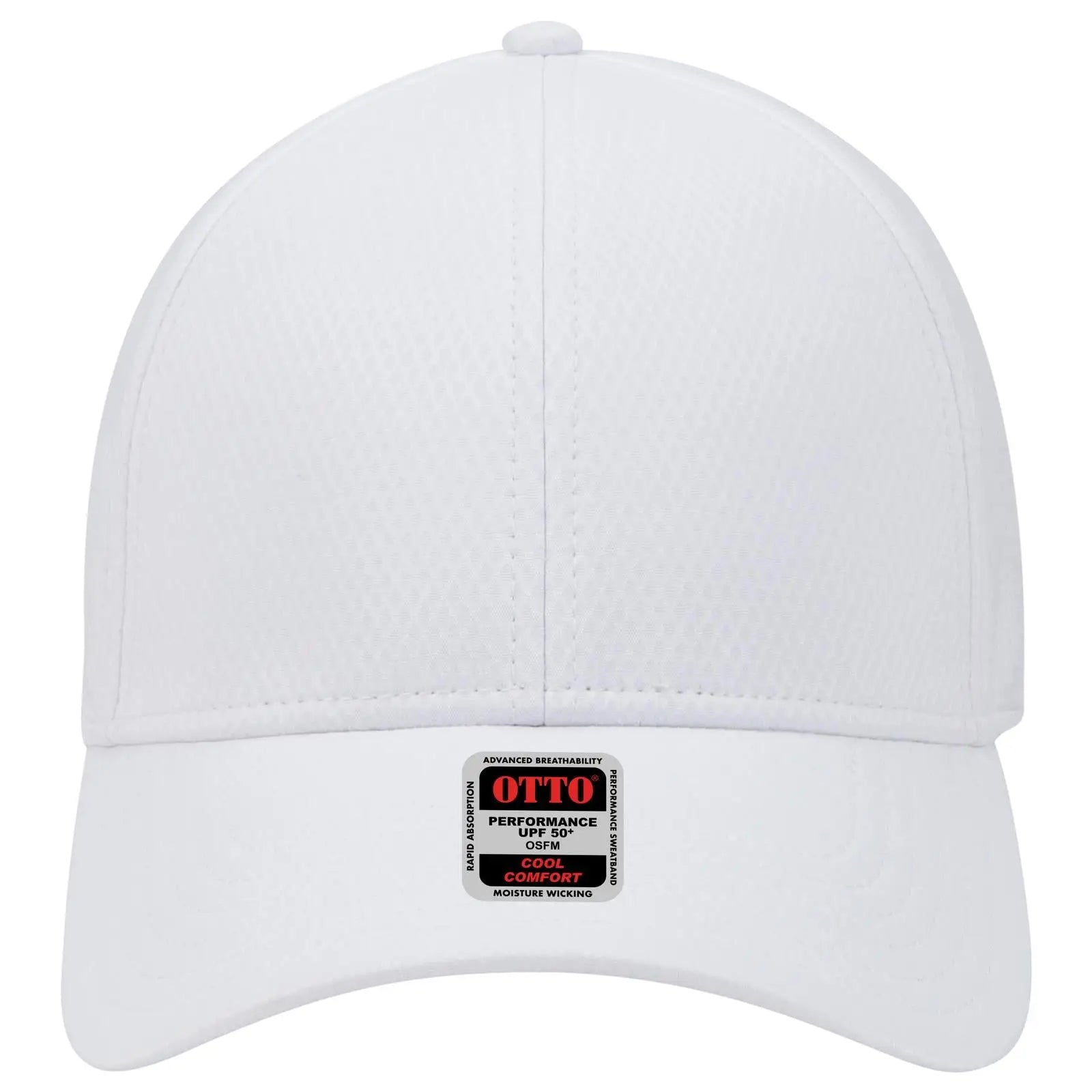 OTTO 19-1253 Upf 50+ 6 Panel Low Profile Baseball Cap - White - White / 6 1/2’’ - 7 5/8’’