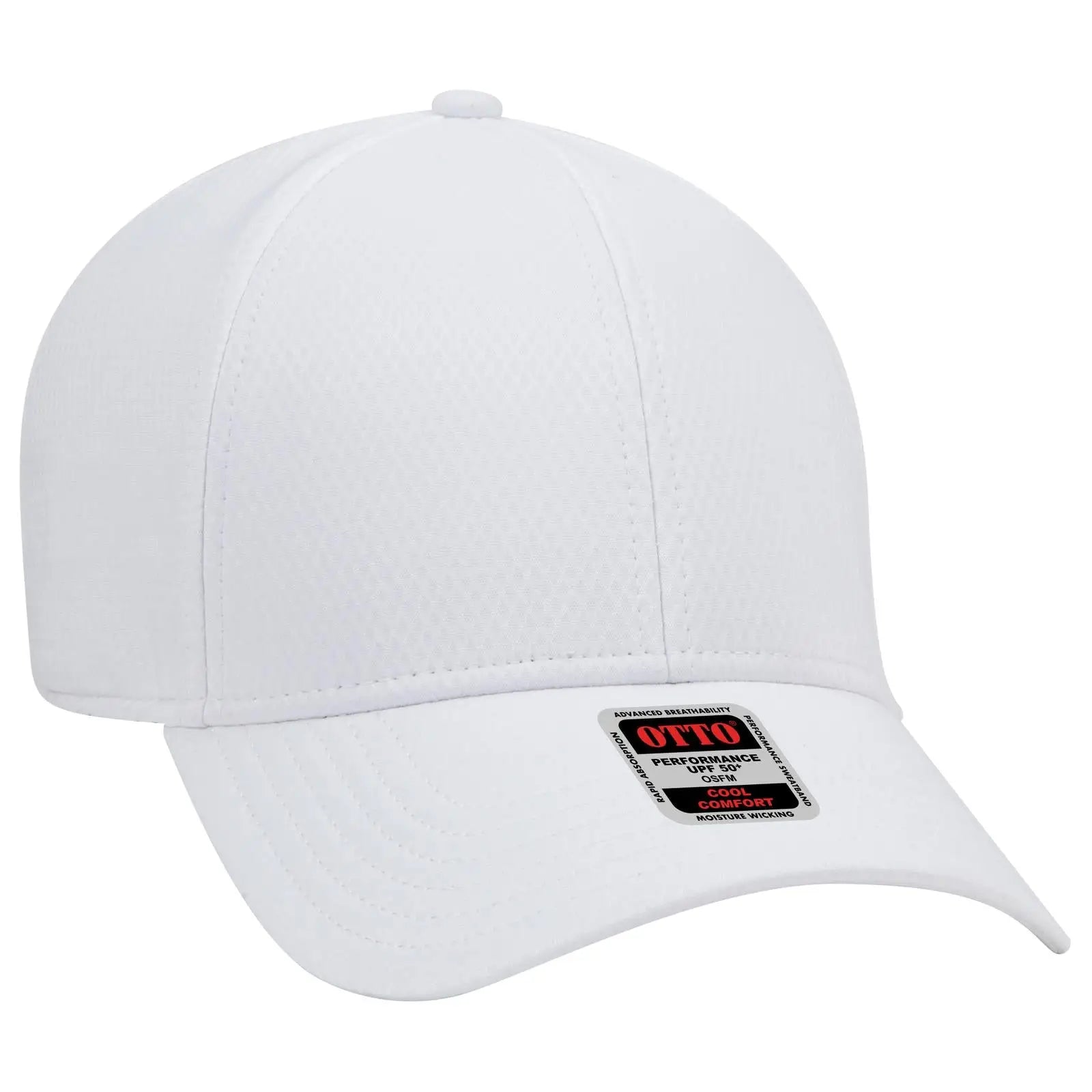 OTTO 19-1253 Upf 50+ 6 Panel Low Profile Baseball Cap - White - White / 6 1/2’’ - 7 5/8’’