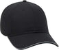 OTTO 19 1261 6 Panel Low Profil Reflective Piping Design Cotton Twill Cap Black Black / One Size Fits Most