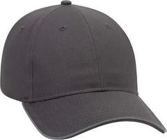 OTTO 19-1261 6 Panel Low Profil Reflective Piping Design Cotton Twill Cap - Charcoal - Dark Gray / One Size Fits Most