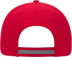 OTTO 19 1261 6 Panel Low Profil Reflective Piping Design Cotton Twill Cap Red Red / One Size Fits Most