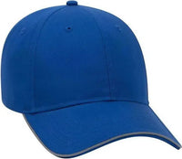 OTTO 19-1261 6 Panel Low Profil Reflective Piping Design Cotton Twill Cap - Royal - Royal / One Size Fits Most