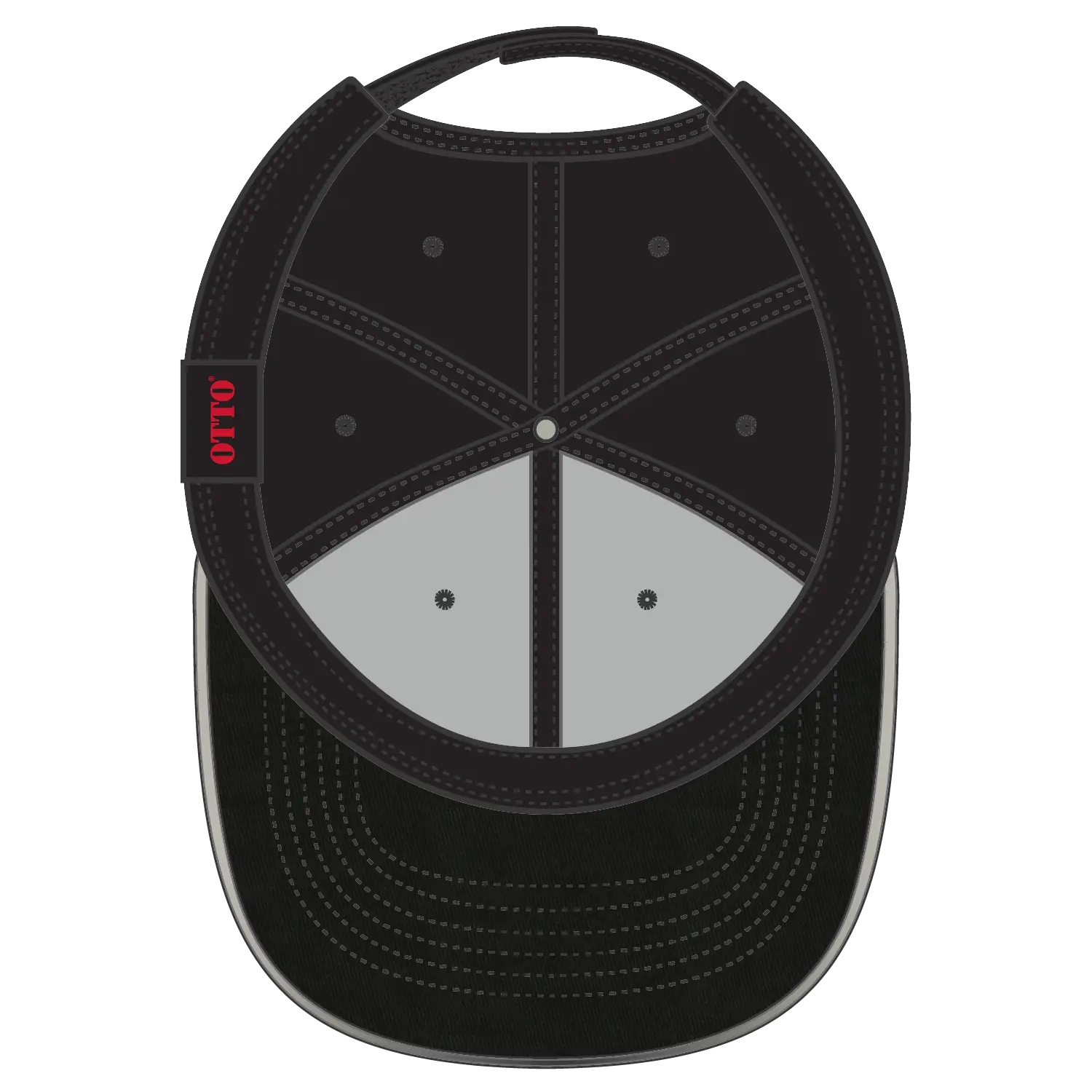 OTTO 19-1261 Reflective 6 Panel Low Profile Baseball Cap - Black - Black / 6 1/2’’ - 7 5/8’’