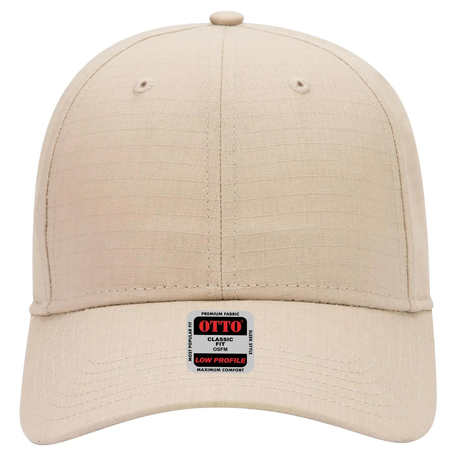 OTTO 19-1266 6 Panel Low Profile Baseball Cap - Khaki - Khaki / 6 1/2’’ - 7 5/8’’