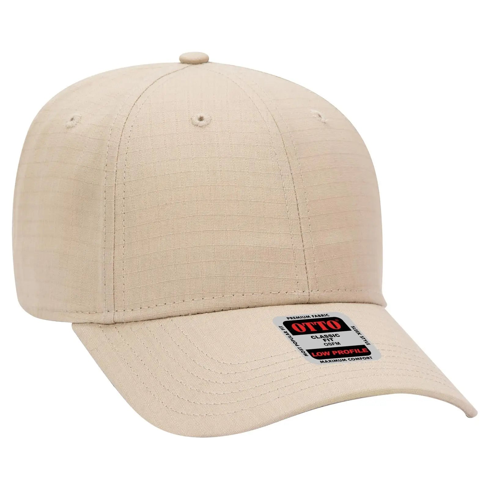 OTTO 19-1266 6 Panel Low Profile Baseball Cap - Khaki - Khaki / 6 1/2’’ - 7 5/8’’
