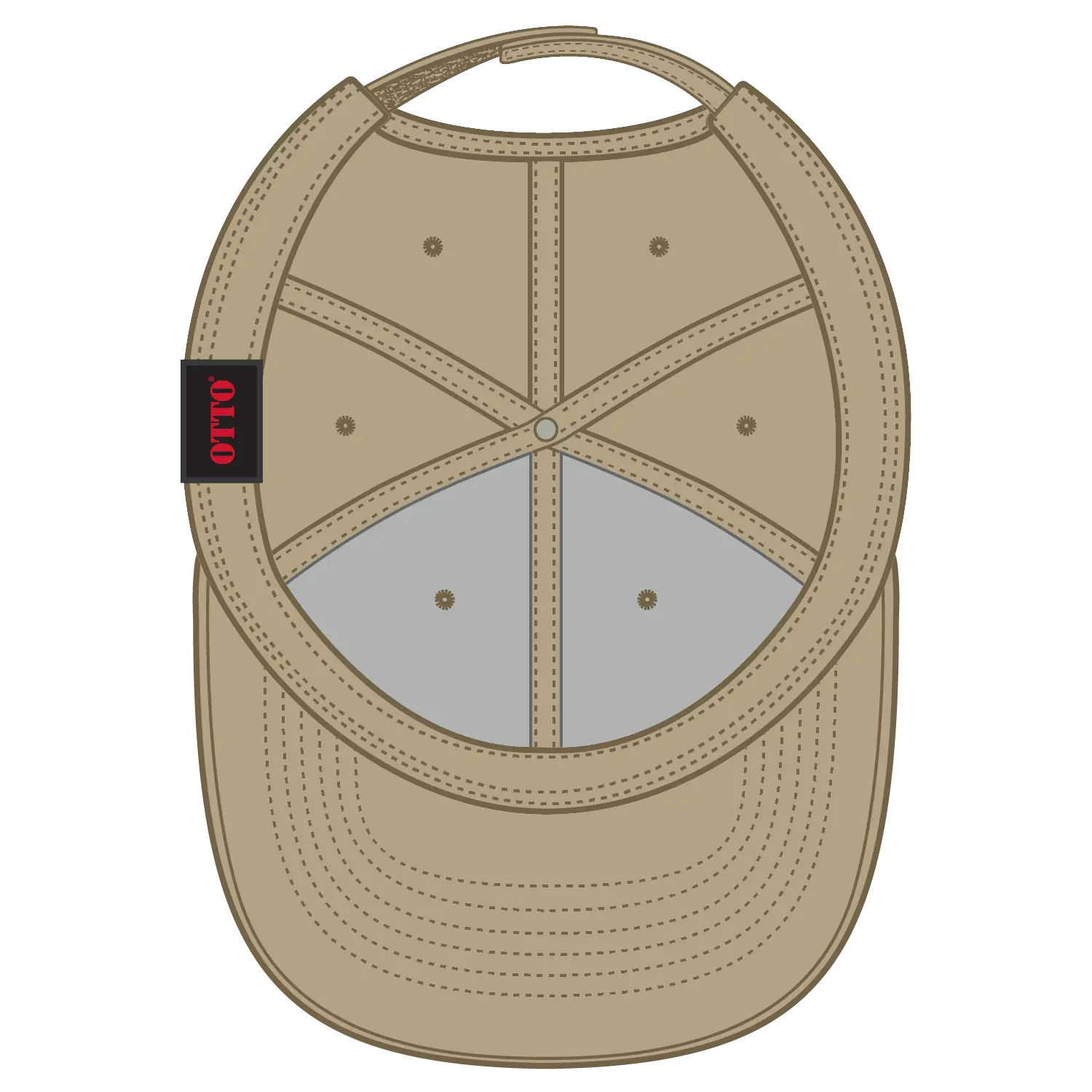 OTTO 19-1266 6 Panel Low Profile Baseball Cap - Khaki - Khaki / 6 1/2’’ - 7 5/8’’
