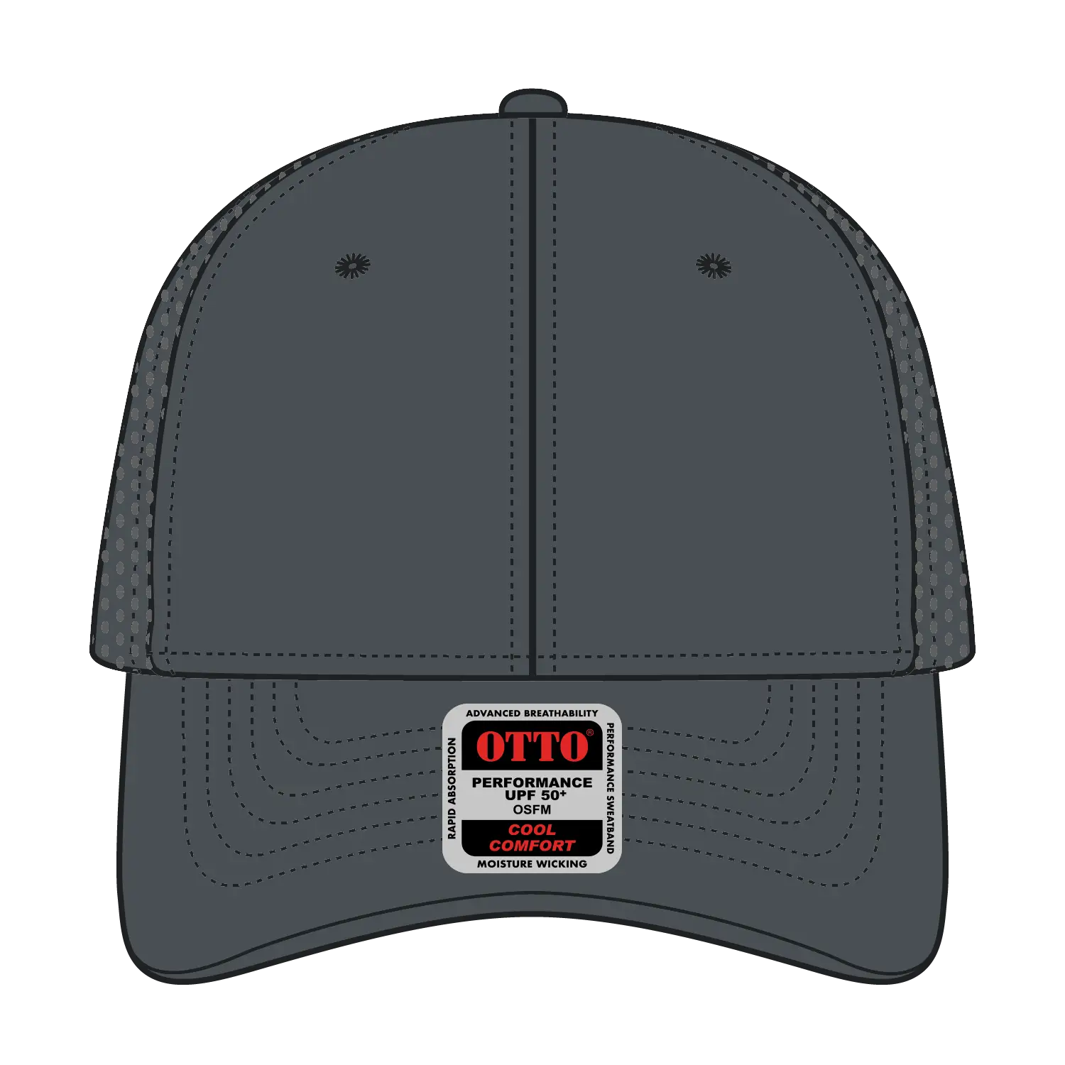 OTTO 19-1275 6 Panel Low Profile Baseball Cap - Char. Gray - Char. Gray / 6 1/2’’ - 7 5/8’’