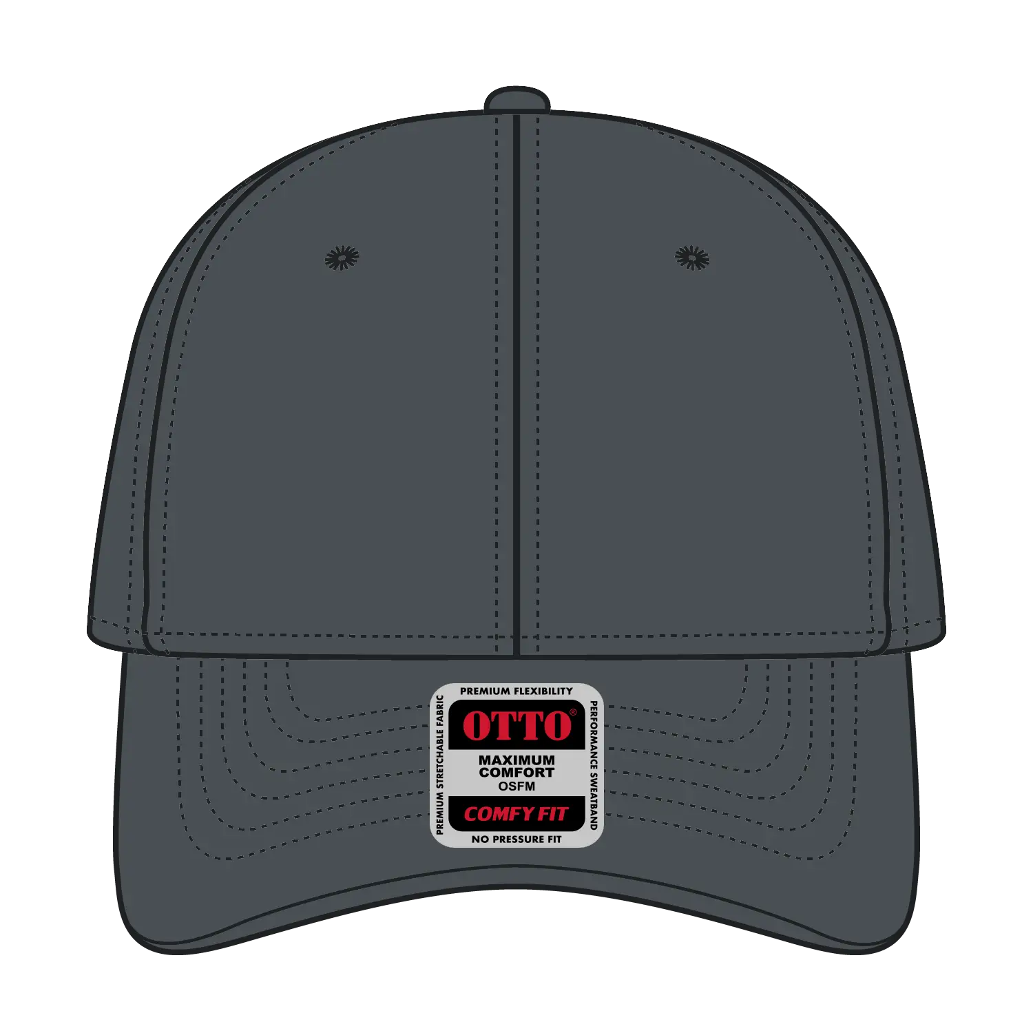 OTTO 19-1283 ’OTTO Comfy Fit’ 6 Panel Low Profile Baseball Cap - Char. Gray - Char. Gray / 6 1/2’’ - 7 5/8’’