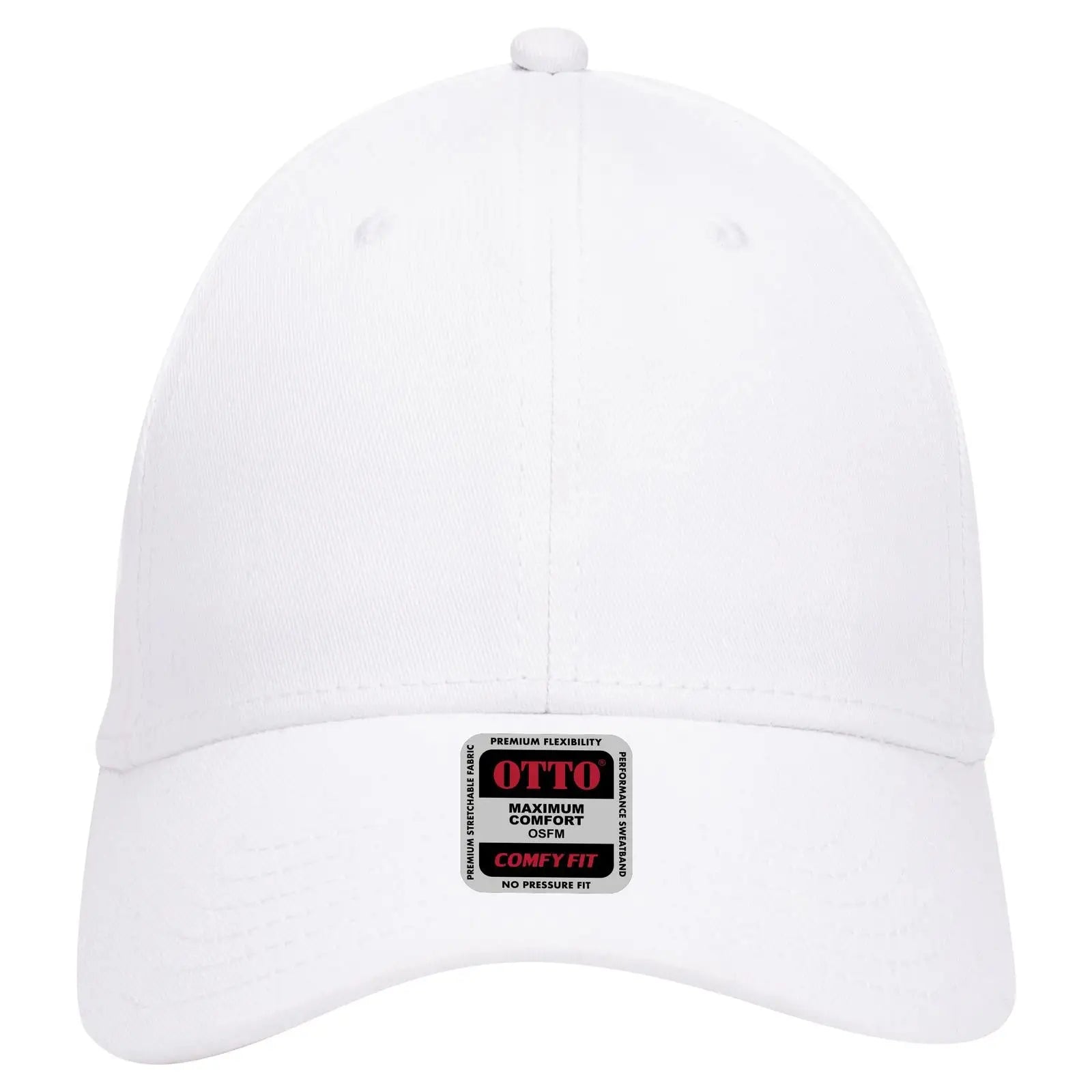 OTTO 19-1283 ’OTTO Comfy Fit’ 6 Panel Low Profile Baseball Cap - White - White / 6 1/2’’ - 7 5/8’’