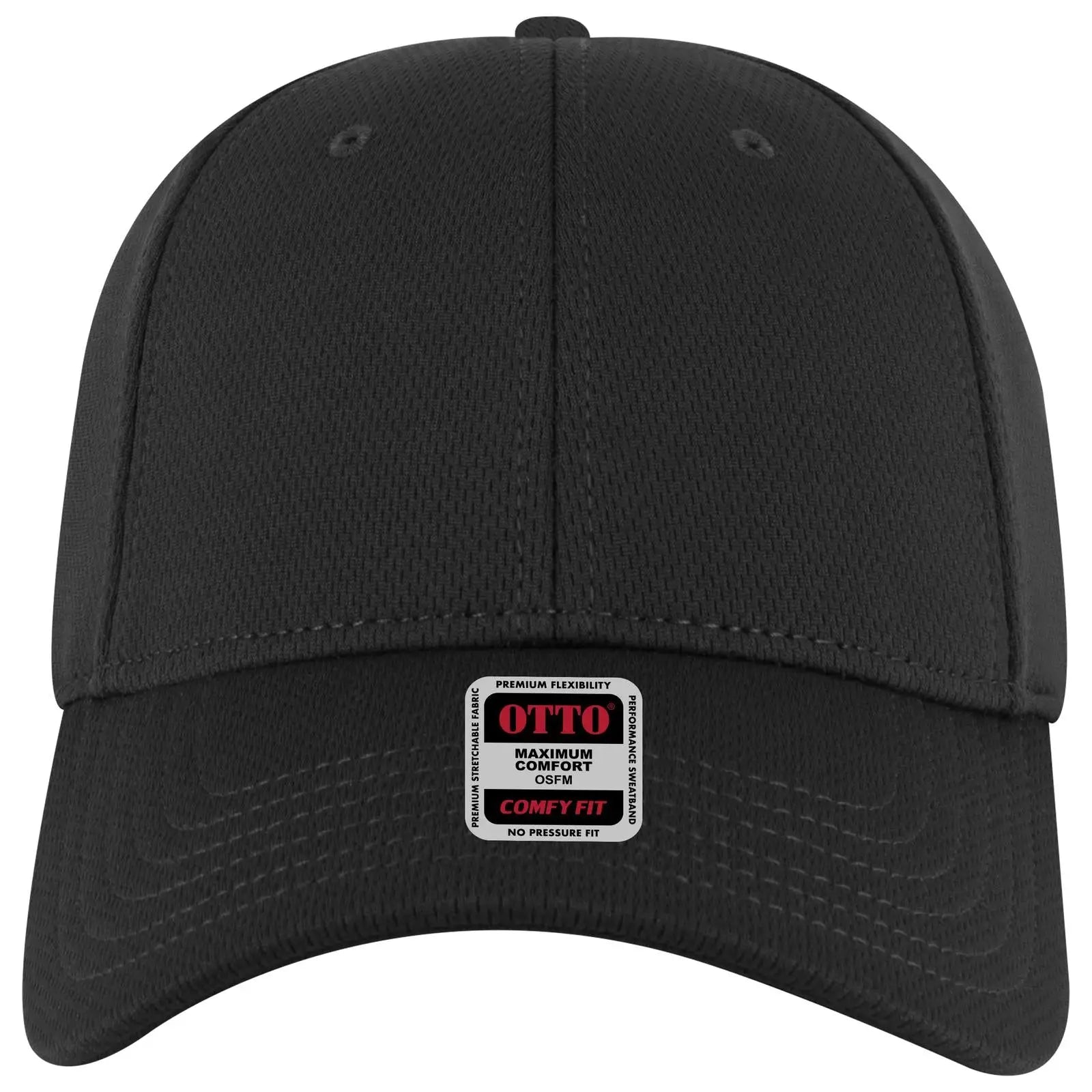 OTTO 19-1284 ’OTTO Comfy Fit’ 6 Panel Low Profile Baseball Cap - Black - Black / 6 1/2’’ - 7 5/8’’