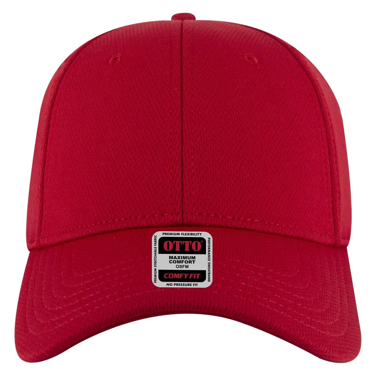 OTTO 19-1284 ’OTTO Comfy Fit’ 6 Panel Low Profile Baseball Cap - Red - Red / 6 1/2’’ - 7 5/8’’