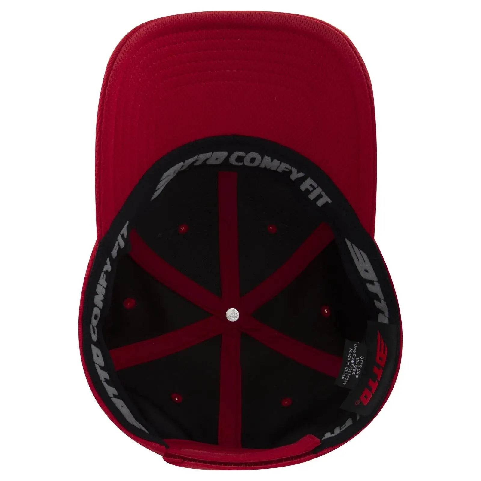 OTTO 19-1284 ’OTTO Comfy Fit’ 6 Panel Low Profile Baseball Cap - Red - Red / 6 1/2’’ - 7 5/8’’