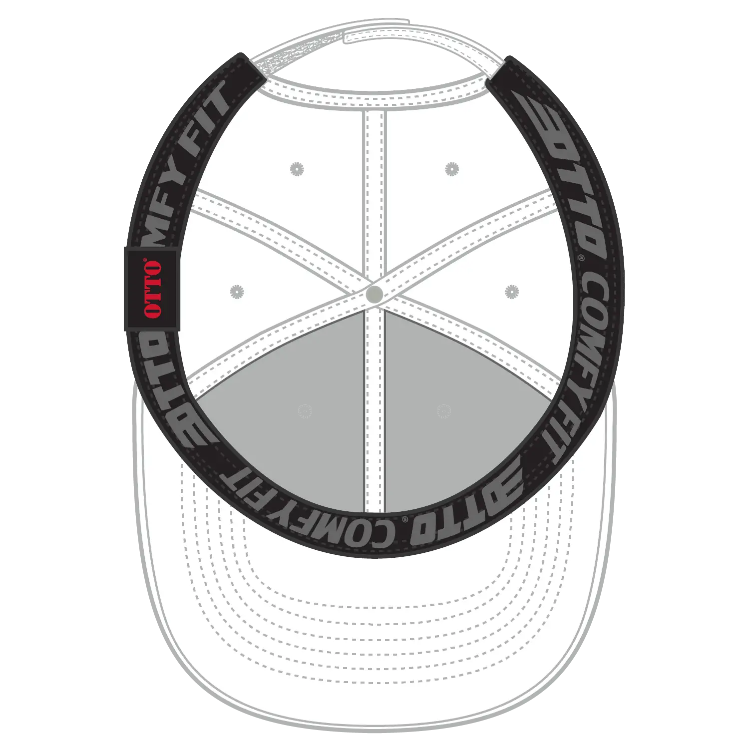 OTTO 19-1284 ’OTTO Comfy Fit’ 6 Panel Low Profile Baseball Cap - White - White / 6 1/2’’ - 7 5/8’’