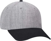 OTTO 19-1289 6 Panel Low Profile Baseball Cap - Black Heather Gray - Gray Black / One Size Fits Most