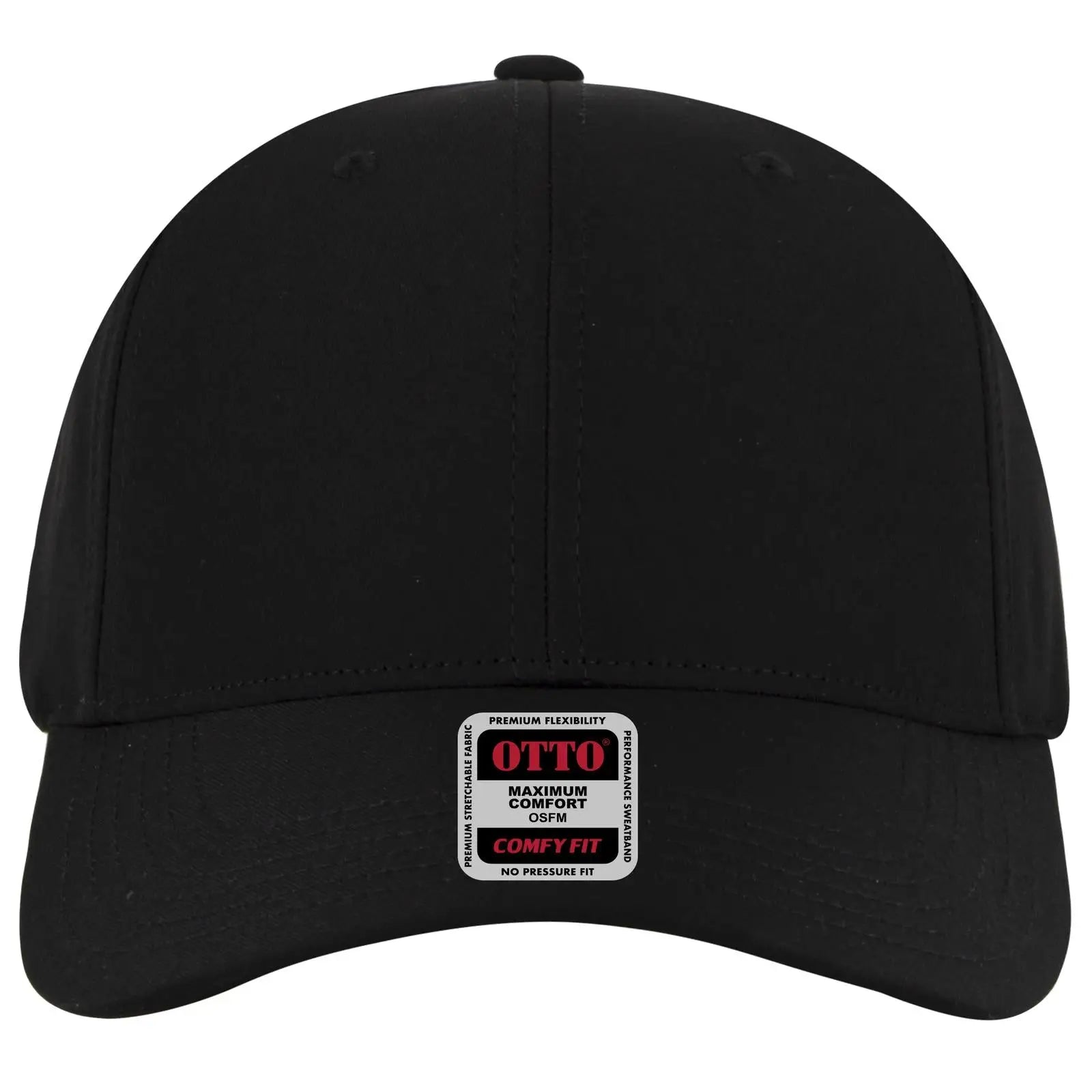 OTTO 19-1320 ’OTTO Comfy Fit’ 6 Panel Low Profile Baseball Cap - Black - Black / 6 1/2’’ - 7 5/8’’