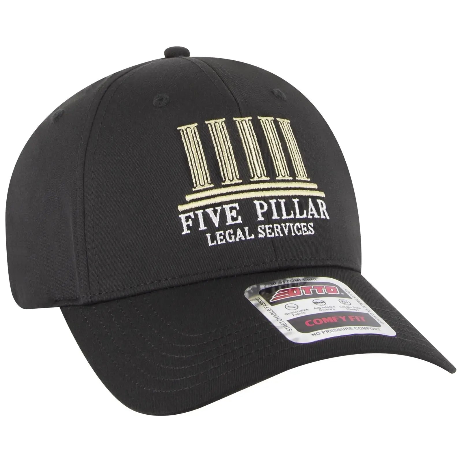 OTTO 19-1320 ’OTTO Comfy Fit’ 6 Panel Low Profile Baseball Cap - Black - Black / 6 1/2’’ - 7 5/8’’