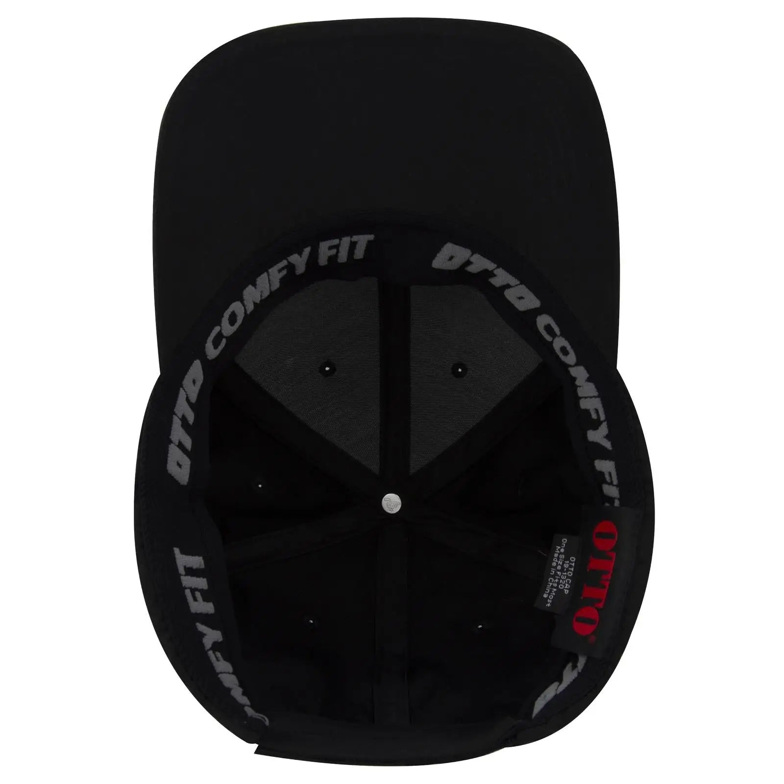 OTTO 19-1320 ’OTTO Comfy Fit’ 6 Panel Low Profile Baseball Cap - Black - Black / 6 1/2’’ - 7 5/8’’