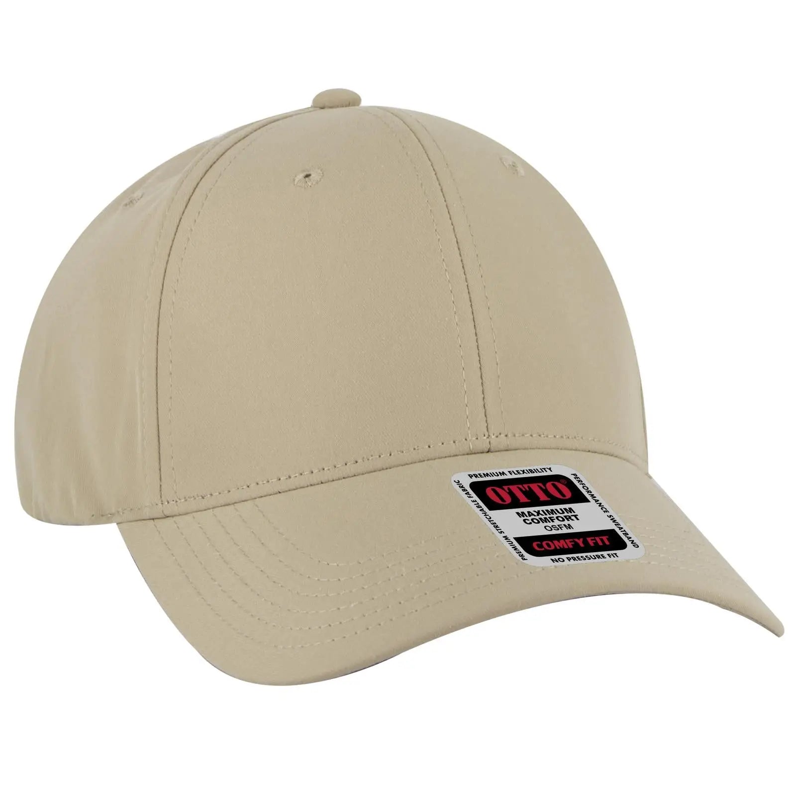 OTTO 19-1320 ’OTTO Comfy Fit’ 6 Panel Low Profile Baseball Cap - Khaki - Khaki / 6 1/2’’ - 7 5/8’’