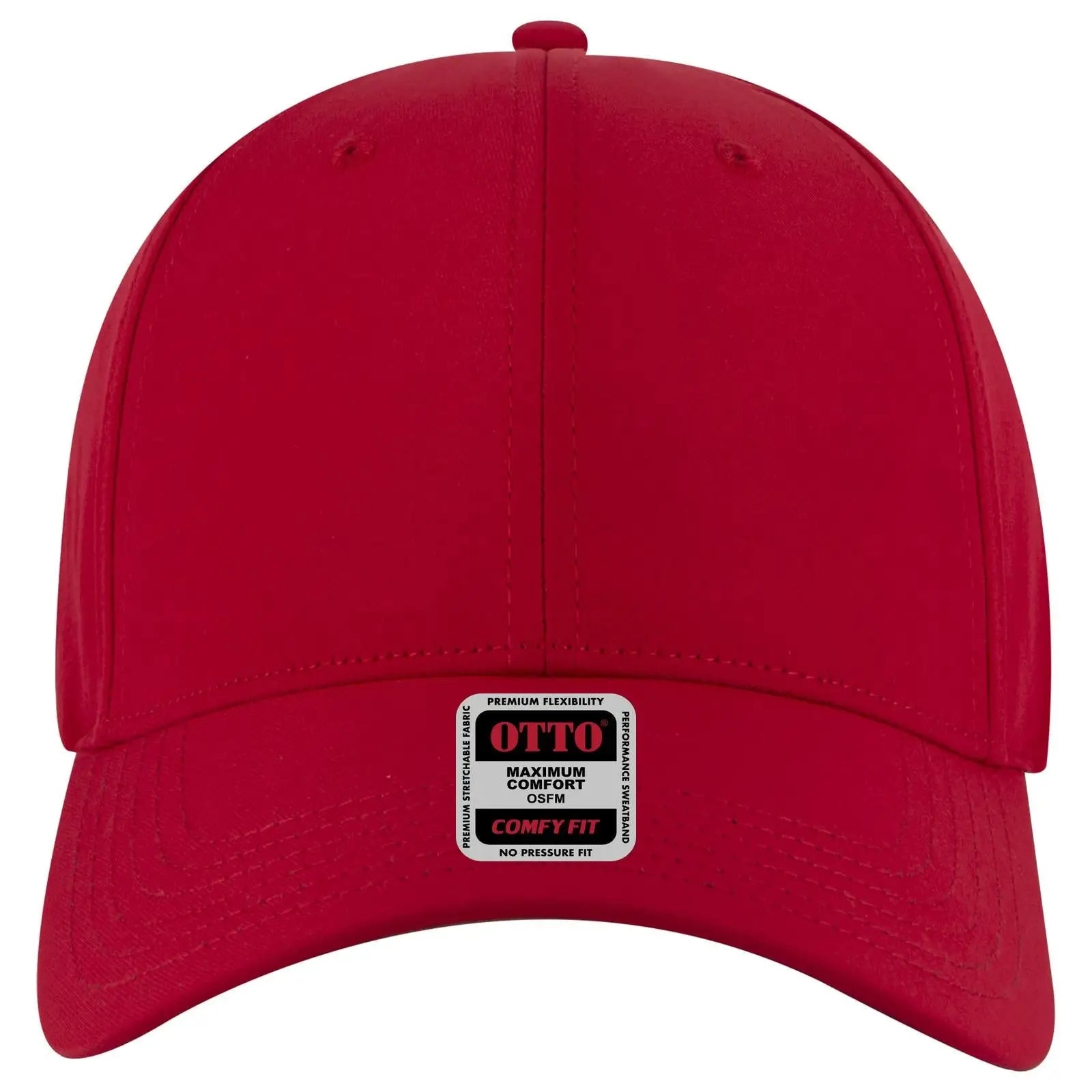OTTO 19-1320 ’OTTO Comfy Fit’ 6 Panel Low Profile Baseball Cap - Red - Red / 6 1/2’’ - 7 5/8’’