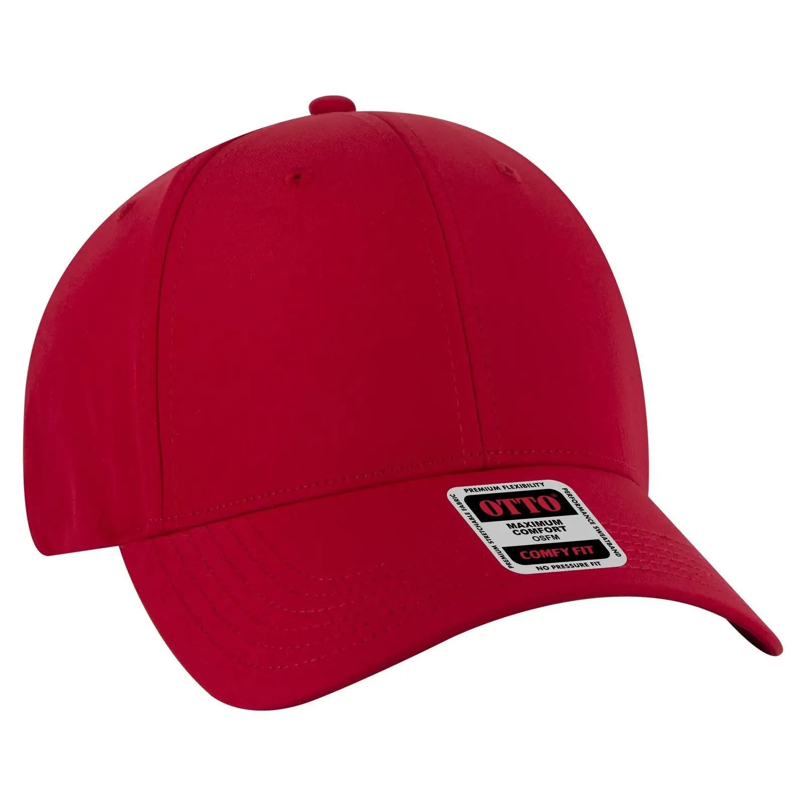 OTTO 19-1320 ’OTTO Comfy Fit’ 6 Panel Low Profile Baseball Cap - Red - Red / 6 1/2’’ - 7 5/8’’