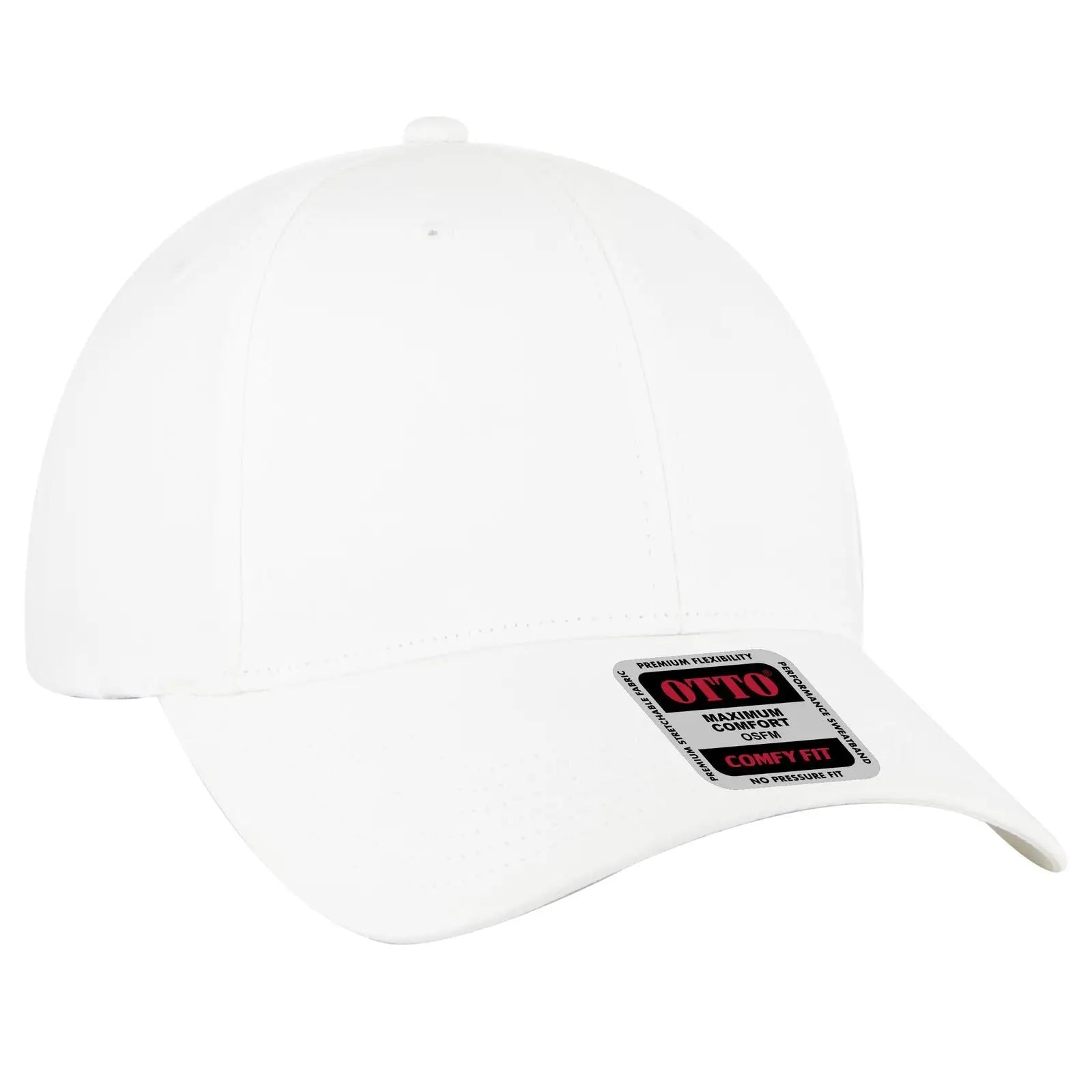 OTTO 19-1320 ’OTTO Comfy Fit’ 6 Panel Low Profile Baseball Cap - White - White / 6 1/2’’ - 7 5/8’’