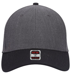 OTTO 19-208 6 Panel Low Profile Baseball Cap - Blk/Hthr. Blk - Blk/Hthr. Blk / 6 1/2’’ - 7 5/8’’