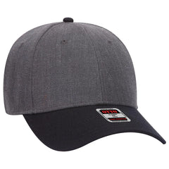 OTTO 19-208 6 Panel Low Profile Baseball Cap - Blk/Hthr. Blk - Blk/Hthr. Blk / 6 1/2’’ - 7 5/8’’